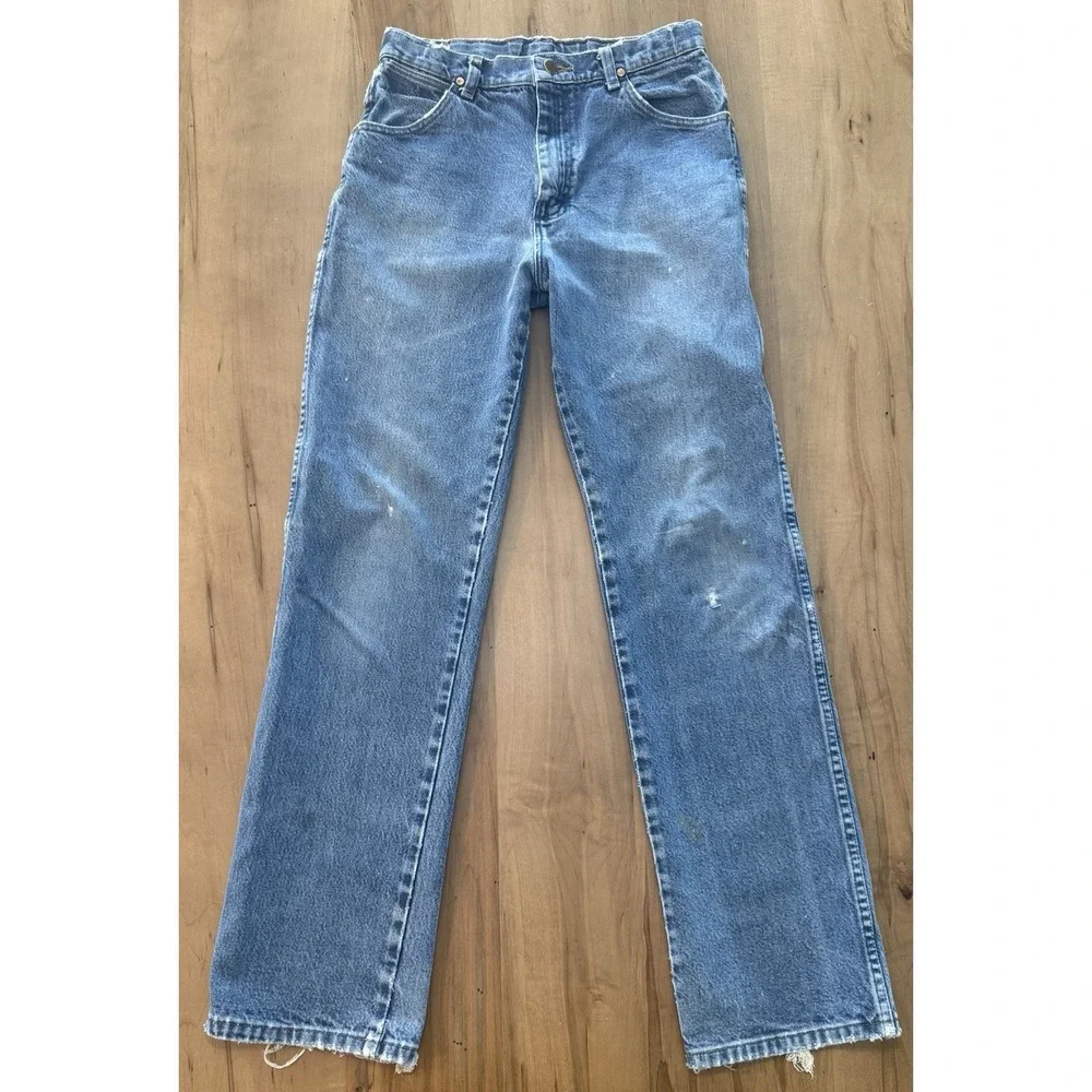 Wrangler 1013MWZ Slim Cowboy Cut Jeans Light Blue Distressed Farm Worn 28x30